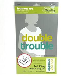 S.E.I. Iron On Art - Expecting Pregnancy Maternity - Double Trouble NEW Twin